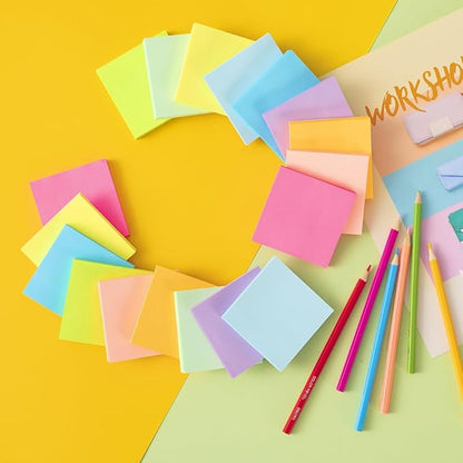 (9 Pads) Pop Up Sticky Notes 3x3 in Accordion Stickies Super Sticking Power Memo Pads Bright Colors