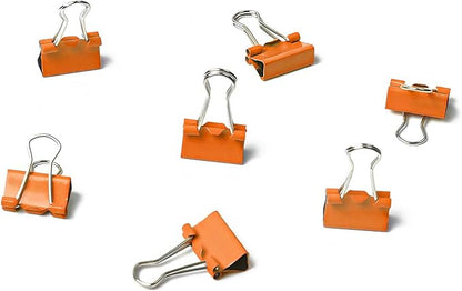 50 Pack Small Orange Binder Clips 3/4 Inch (19 mm), Colored Little Paper Clamps, Tiny Mini Paper Clips for Office Home School Business 0.75"