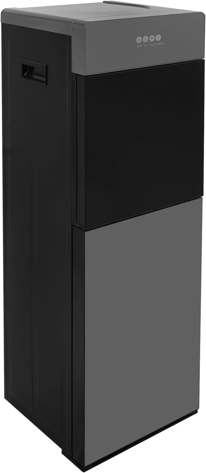 Water Coolers Water Dispenser Cold Hot Dispenser, Modern Powerful Electric Water Cooler Dispenser Bottom Loading for Home, Office, Gyms (Grey Silver Bottom)