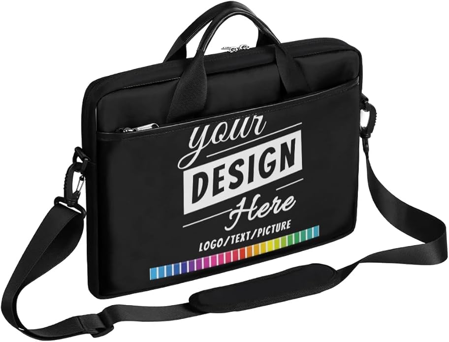 Custom-Laptop-Bag 15 Inch with Name Photo Personalized-Computer-Shoulder-Case Briefcases for Women Men Business