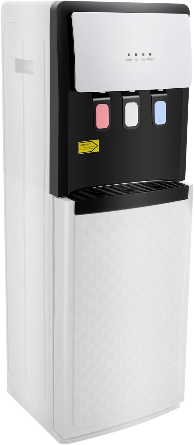 Bottom Loading Water Dispenser, 3 Temperature Settings-Hot, Cold & Room Water Cooler Dispenser, Durable Stainless Steel Construction Loading Design Water Dispenser for Office, Home, Living Room