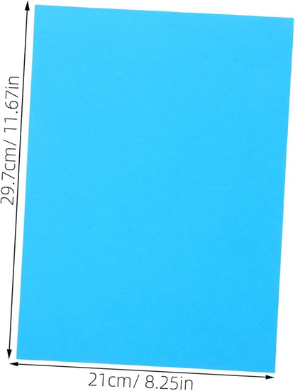 Zerodeko 100pcs Blue Colored Copy Paper Printer Paper for Origami Crafts DIY Art Projects Vibrant Color Reproduction Ink Absorbent Duplex Printing Suitable for Advertising and Design Drafts