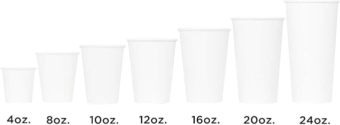 Karat C-K508W 8 oz White Paper Hot Cup, 80mm Diameter - Case of 1000 pcs