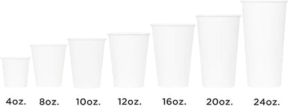 Karat C-K508W 8 oz White Paper Hot Cup, 80mm Diameter - Case of 1000 pcs