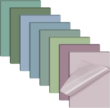 Yinder 4 x 6 Inch Transparent Sticky Notes Translucent Sticky Notes Waterproof Clear Self Memo Pad See Through Bible Journaling Accessories Office School Supplies, 8 Pack 240 Sheets(Pastel)