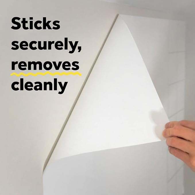 Post-it Dry Erase Whiteboard Film Surface for Walls, Doors, Tables, Chalkboards, Whiteboards, and More, Removable, Stain-Proof, Easy Installation, 8 ft x 4 ft Roll (DEF8x4)