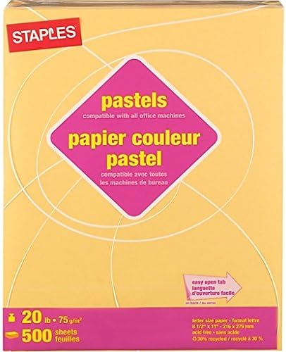 Staples 490944 Pastel Colored Copy Paper 8 1/2-Inch x 11-Inch Goldenrod Ream