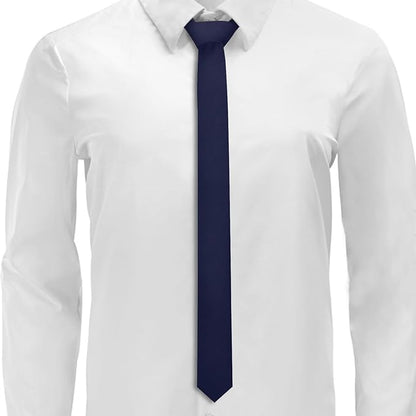 Skinny Ties Black Ties For Men and Women Solid Pure Color 1.58" (4CM) Plain Formal Slim Neckties
