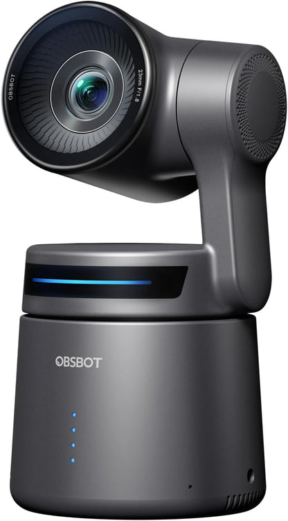 OBSBOT Tail Air NDI Streaming Camera 4K, AI Tracking PTZ Camera with Intelligent APP, Gesture Control, HDMI/USB-C/Wireless Webcam, Video Camera Live Stream for YouTube, Church, Worship, Creator, etc.
