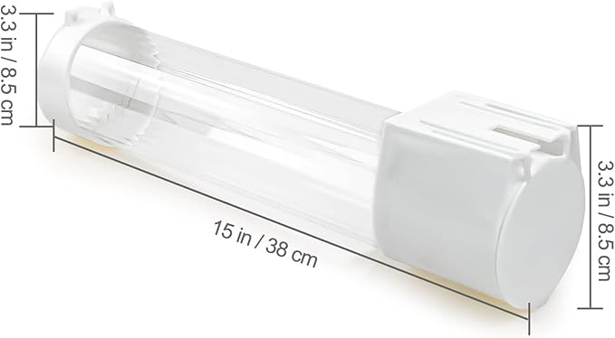 Cup Dispenser, Water Cooler Pull Type Cup Holder Fits 5oz - 7oz Cone or Flat Bottom Cups, Paste or Screw Plate Wall Mount, 15" Tube Length White