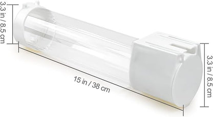 Cup Dispenser, Water Cooler Pull Type Cup Holder Fits 5oz - 7oz Cone or Flat Bottom Cups, Paste or Screw Plate Wall Mount, 15" Tube Length White