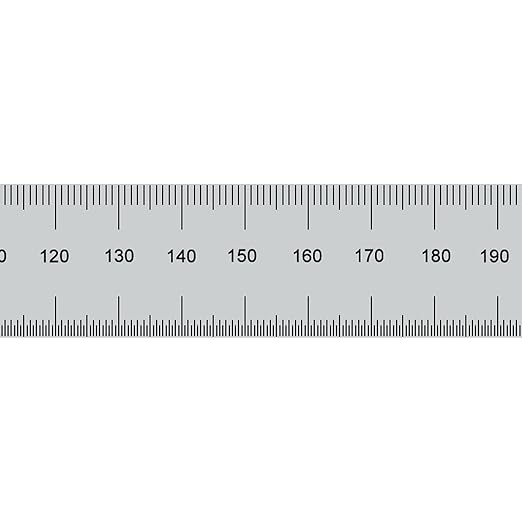 PEC Tools 12"/300mm Rigid Metal Ruler, High-Quality Machinist Ruler, Satin Chrome Finish, Decimal/Metric Graduation (1/10", 1/50", 1mm, 0.5mm) Suitable for CNC Operators and Engineers, Made in USA