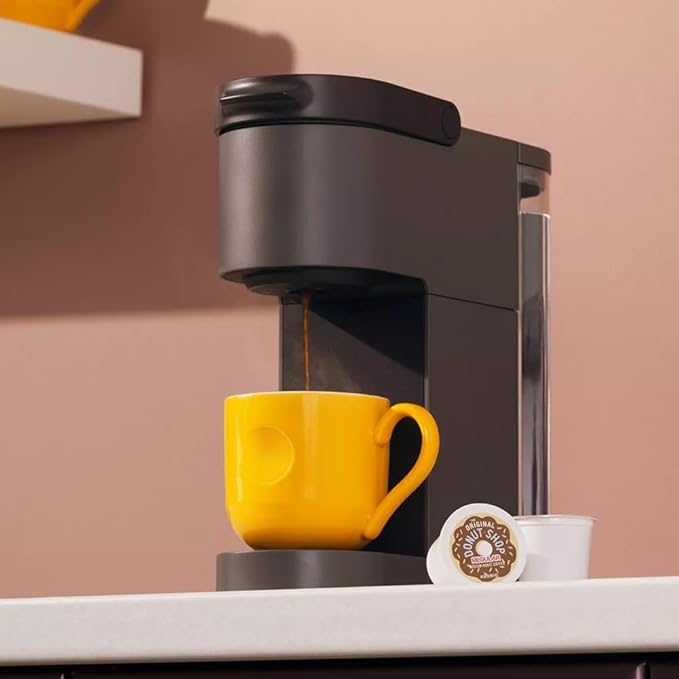KeurigK K-Mini Go Multicup Reservoir Single Serve KCup Pod Coffee Maker with Strong Brew Button, Compact Electric Coffee Machine for Home and Office, Modern Design Kitchen Appliance (Grey)
