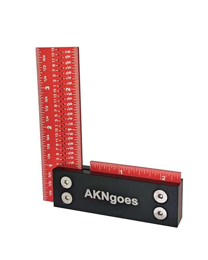 Precision Woodworking Square Ruler for Measuring and Marking, Square Ruler with Support Lip, Self Standing for Quick Measurement, Framing Tool for Professional Carpentry Use- 4 Inch