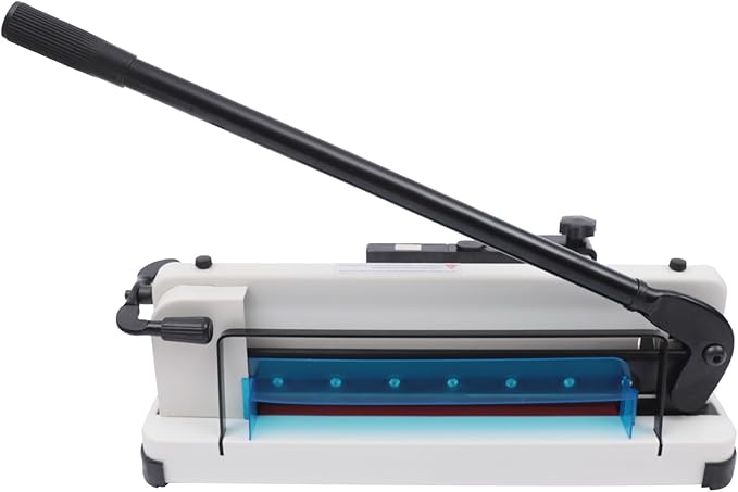 12-Inch Heavy Duty Paper Cutter, Manual Guillotine Trimmer with Safety Lock & Metal Base, Cuts 400 Sheets for A4/B5/A5 Paper, Ideal for Office, School, Craft & Printing Shop Use