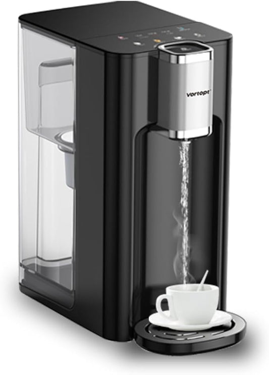 Vortopt Countertop Water Dispenser, 4L Large Capacity, 5 Temperature Settings (Normal Temperature，45℃，60℃，85℃，95℃), Activated Carbon Filter, Child Lock & Overheat Protection,UR04 Silvery