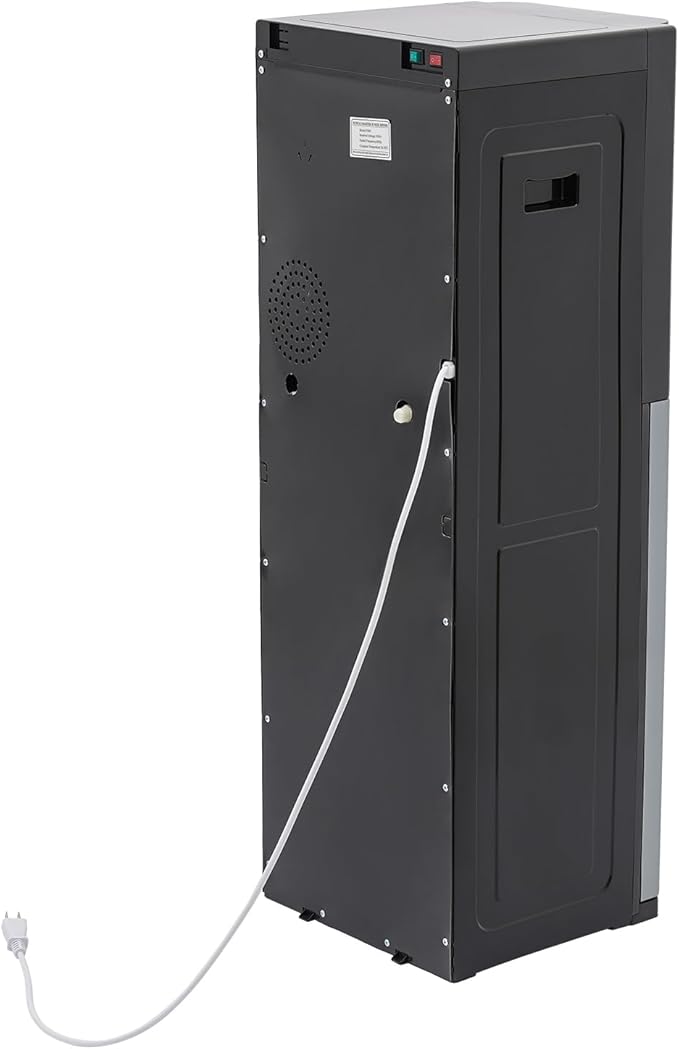Bottom Loading Water Cooler Dispenser for 20L/5.28 Gallon Bottles,Stainless Steel Hot & Cold Water Dispenser with LED Indicator Light for Home, Offices, Hotels, Kitchens (Dark Gray)