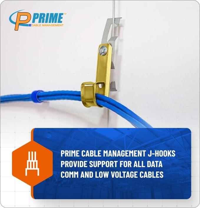 3/4 Heavy Duty Metal Cable & Wire Support Batwing J-Hook Hangers with Bat Wing Clip for attaching ceiling wire & threaded rod for Cable & Wire Management