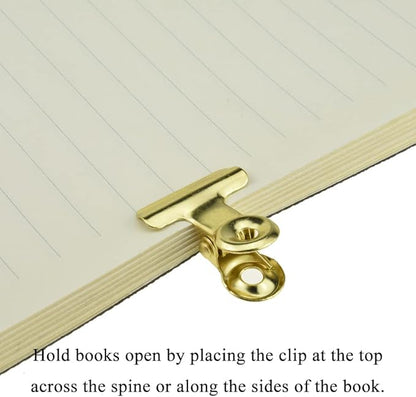 HAHIYO 0.87inch Light Gold Bulldog Clips Metal File Hinge Binder Clips Clamps Save Space Strong Spring Jaws Rock Solid Grip Book Lay Flat Deburred Edge for Hang Photos Wall Grid Dog Food 30PCS