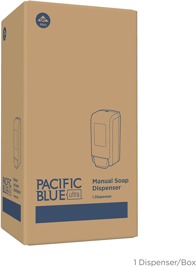Georgia-Pacific (53057) Pacific Blue Ultra Manual Push Soap Dispenser, Wall Mounted, Easy To Install & Maintain