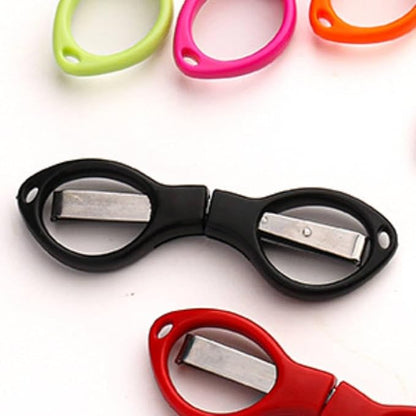4" Mini Foldable Scissors,Portable Small Scissors, Safety Folding Pocket Scissor, Suitable for Travel, Home, Office, Craft, Sewing, Outdoors Accessories Black