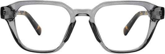 TIJN Blue Light Blocking Glasses for Women Men TR90 Rectangle Frame and Chic Preppy Style Computer Screen Glasses