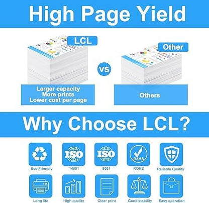 LCL 910XL Black Ink Cartridges Pigment Replacement for HP 910 XL Ink for HP OfficeJet Pro 8025 8035 8020 8028 8024 and for OfficeJet 8022 8015 8010 8012 8014 8018 Printers (2-Pack)