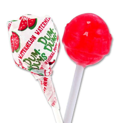 Dum Dums Watermelon Lollipops - Bulk Candy Box with Lollipops Individually Wrapped, Single Flavor Gourmet Suckers - 50 Count