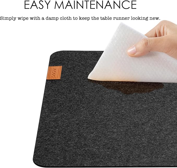 59’’x15.75” Large Felt Desk Mat, Computer Mat for Desk, Non - Slip Mouse Pad, Office Supplies Desk Protector, Desk Accessories for Home and Office (Dark Gray) | Desk Pads Blotters - TrueDesk