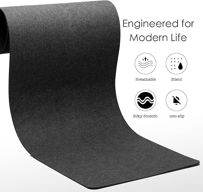 59’’x15.75” Large Felt Desk Mat, Computer Mat for Desk, Non - Slip Mouse Pad, Office Supplies Desk Protector, Desk Accessories for Home and Office (Dark Gray) | Desk Pads Blotters - TrueDesk