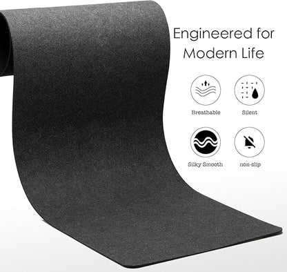 59’’x15.75” Large Felt Desk Mat, Computer Mat for Desk, Non - Slip Mouse Pad, Office Supplies Desk Protector, Desk Accessories for Home and Office (Dark Gray) | Desk Pads Blotters - TrueDesk