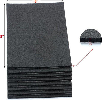6" X 8" X 1/5" Thick Heavy Duty Felt Sheets - 8 Sheets (Black) | Furniture Pads - TrueDesk