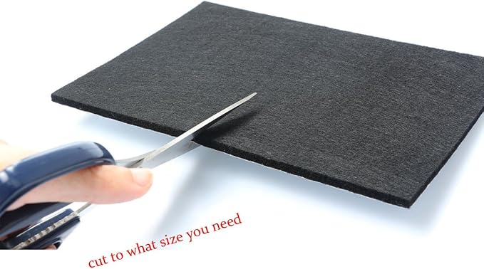 6" X 8" X 1/5" Thick Heavy Duty Felt Sheets - 8 Sheets (Black) | Furniture Pads - TrueDesk