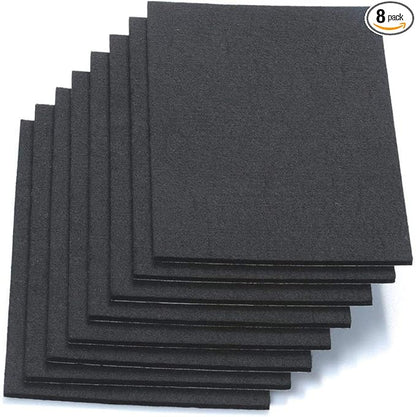 6" X 8" X 1/5" Thick Heavy Duty Felt Sheets - 8 Sheets (Black) | Furniture Pads - TrueDesk