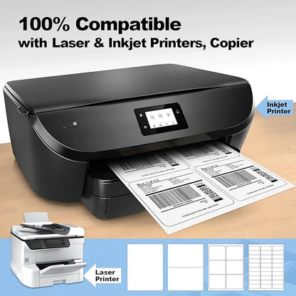 600 Pcs 6 Up Labels,4" x 3 - 1/3" Shipping Address Labels for Laser & Inkjet and Copier Printer, 100 Sheets 6 Labels per Page Sheets Blank Mailing Labels, 6 per Sheet Barcode Labels Sticker | Laser Inkjet Printer Labels - TrueDesk