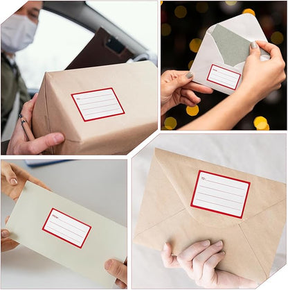 60Pcs to from Return Address Mailing Labels, Blank Mail Shipping Label, Postage Guaranteed Stickers, for Packages, Boxes, Gifts for Mailing and Shipping Needs,Red Blue(3.5 x 4.5in) | Address Labels - TrueDesk
