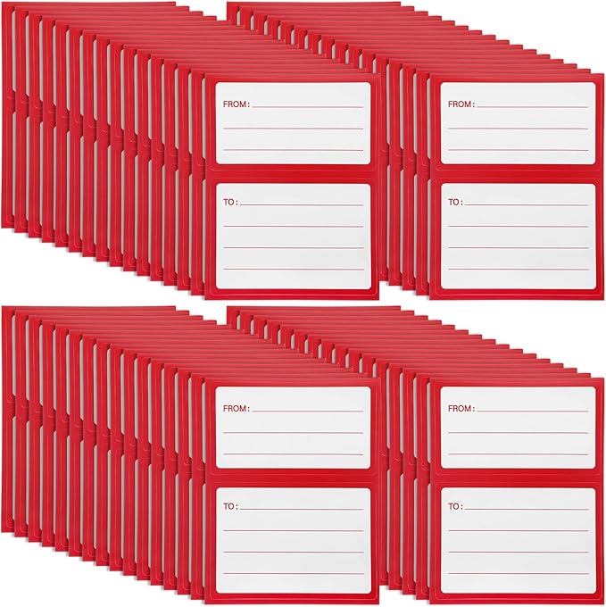60Pcs to from Return Address Mailing Labels, Blank Mail Shipping Label, Postage Guaranteed Stickers, for Packages, Boxes, Gifts for Mailing and Shipping Needs,Red Blue(3.5 x 4.5in) | Address Labels - TrueDesk