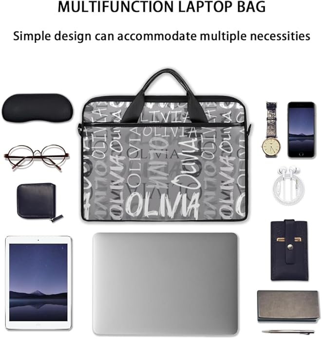 Custom-Laptop-Bag 15 Inch with Name Photo Personalized-Computer-Shoulder-Case Briefcases for Women Men Business