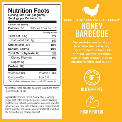 Chef's Cut Real Smoked Chicken Breast Honey Barbecue Jerky, 14 Ounce