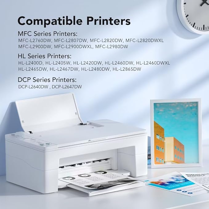 TN830XL TN830 Toner Compatible Replacement for Btother TN830XL TN830 Toner Cartridges Use with HL-L2460DW DCP-L2640DW HL-L2400D HL-L2405W MFC-L2820DW HL-L2405W HL-L2400D 2465DW Printer (2 Black)