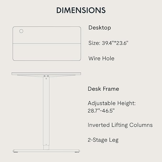 Adjustable Stand Up Desk Standing Desk, 40x24 Inches Home Office Desks with Memory Preset Computer Workstation, Splice Black Top + Black Frame