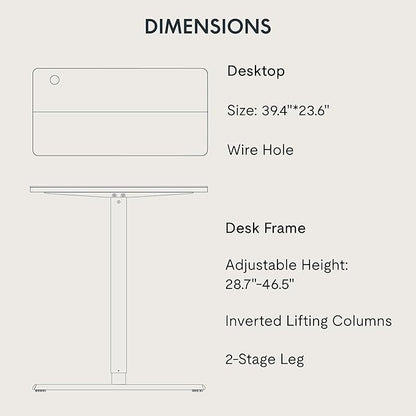 Adjustable Stand Up Desk Standing Desk, 40x24 Inches Home Office Desks with Memory Preset Computer Workstation, Splice Black Top + Black Frame
