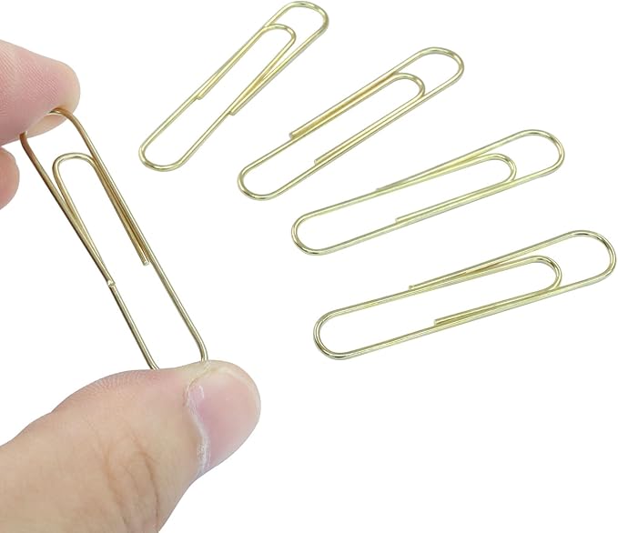 100Pcs 2 Inch Large Paper Clips, Rose Gold Coated Jumbo Reusable Big Paperclips for Office School Home Document Organizing