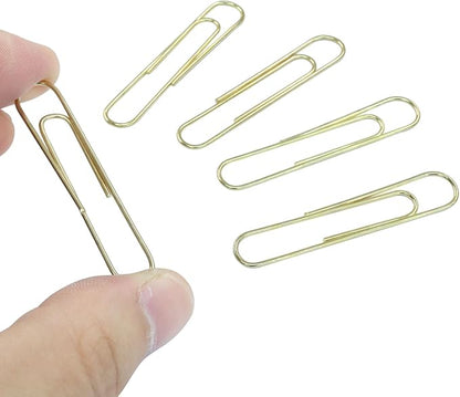 100Pcs 2 Inch Large Paper Clips, Rose Gold Coated Jumbo Reusable Big Paperclips for Office School Home Document Organizing