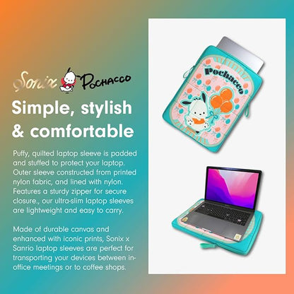 Sonix x Sanrio | Puffy Laptop Sleeve | 15-16 Inch, Quilted Pillow Puffer Laptop Carrying Case, Computer Sleeve | Pochacco Retro Vibes