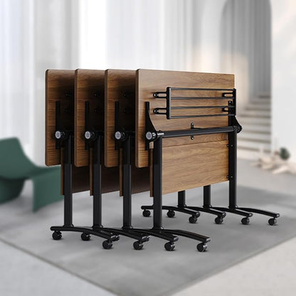 Conference Room Table, Folding Conference Table with Flip-Top Design, Mobile Seminars Dynamic Meetings Training Tables for Offices, Classrooms, and Meeting Room (6, HT1619, 70.8)