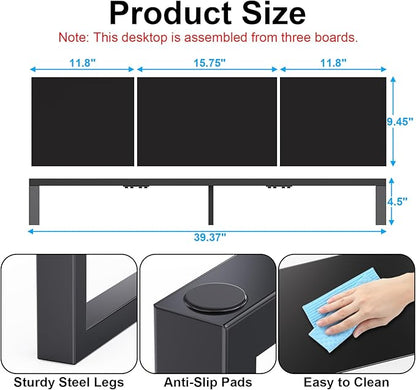 Zimilar Dual Monitor Stand Riser, Large Monitor Stand for Desk, Wood Monitor Riser with Storage Organizer for Home Office, Monitor Stands for 2 Monitors, Desktop Wooden Monitor Riser for Computer
