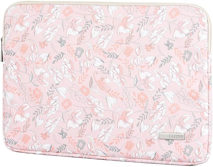 Laptop Sleeve 14 Inch,Waterproof Protective Notebook Case Briefcase Carrying Bag Compatible with MacBook,Acer,Asus, Dell,Lenovo,Microsoft,HP Laptop Cover (Pink Flowers, 15 inch)