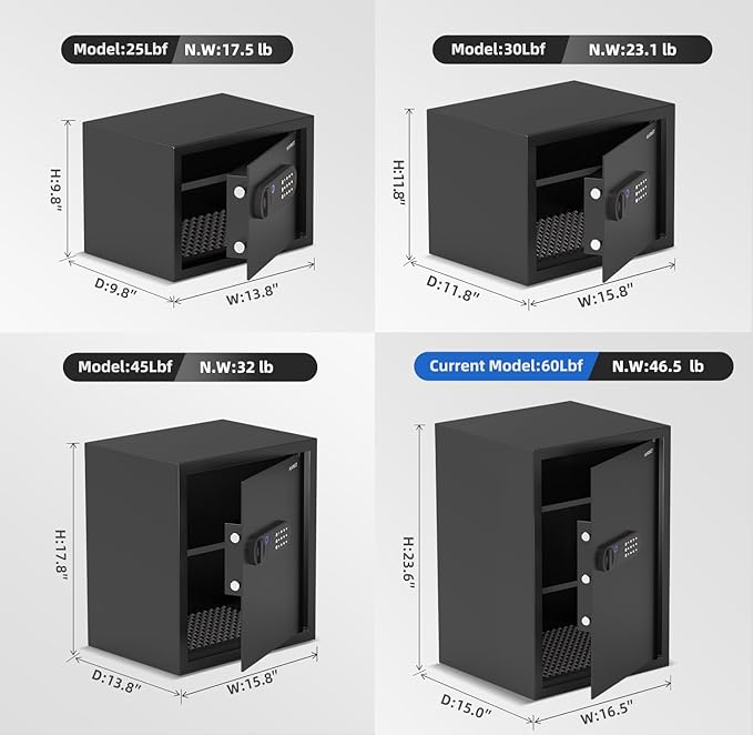 KAPUCI Biometric Fingerprint Touchscreen Small Home Security Safe (3.38 Cuft-Fingerprint)