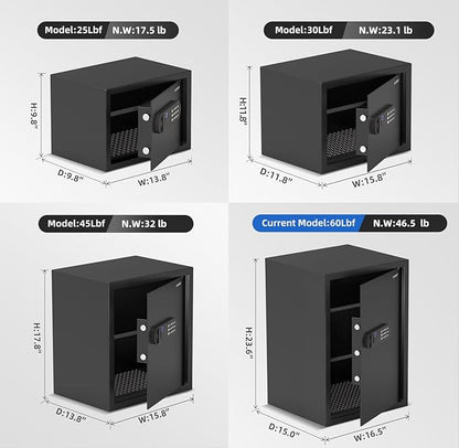 KAPUCI Biometric Fingerprint Touchscreen Small Home Security Safe (3.38 Cuft-Fingerprint)